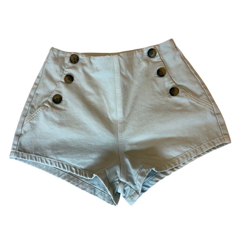 Zara women High Waist Sailor Button Mini short Shorts Size 2